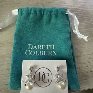 Dareth Colburn Silver and Pearl Drop Earrings